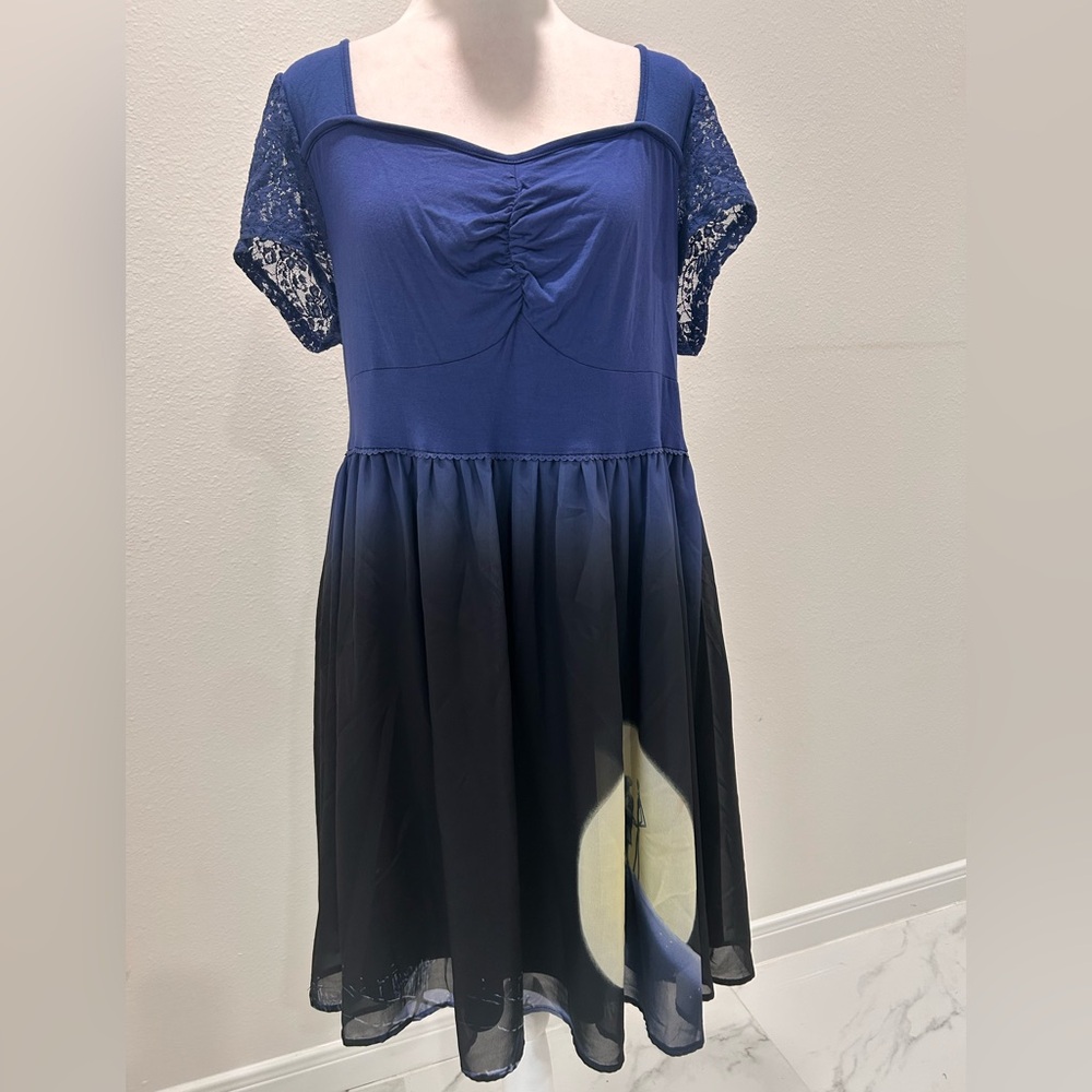 Hot Topic Nightmare Before Christmas Blue Ombré Dress, Sz 1 - Picture 3 of 6